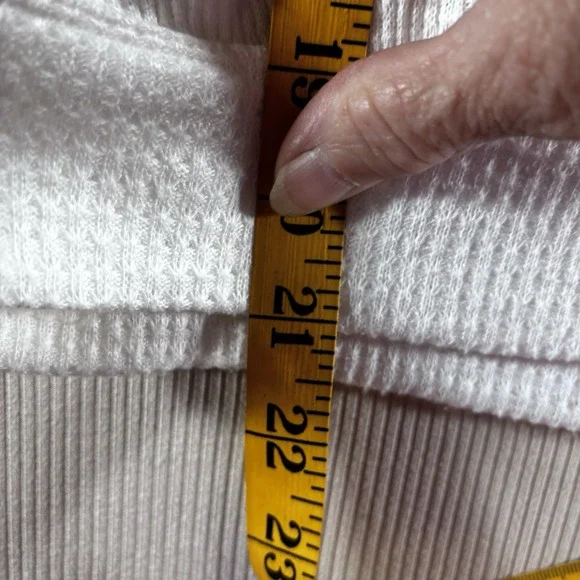 Free People womens size S Casual Clash Balloon Sleeve Waffle Knit Thermal Top - Picture 8 of 10